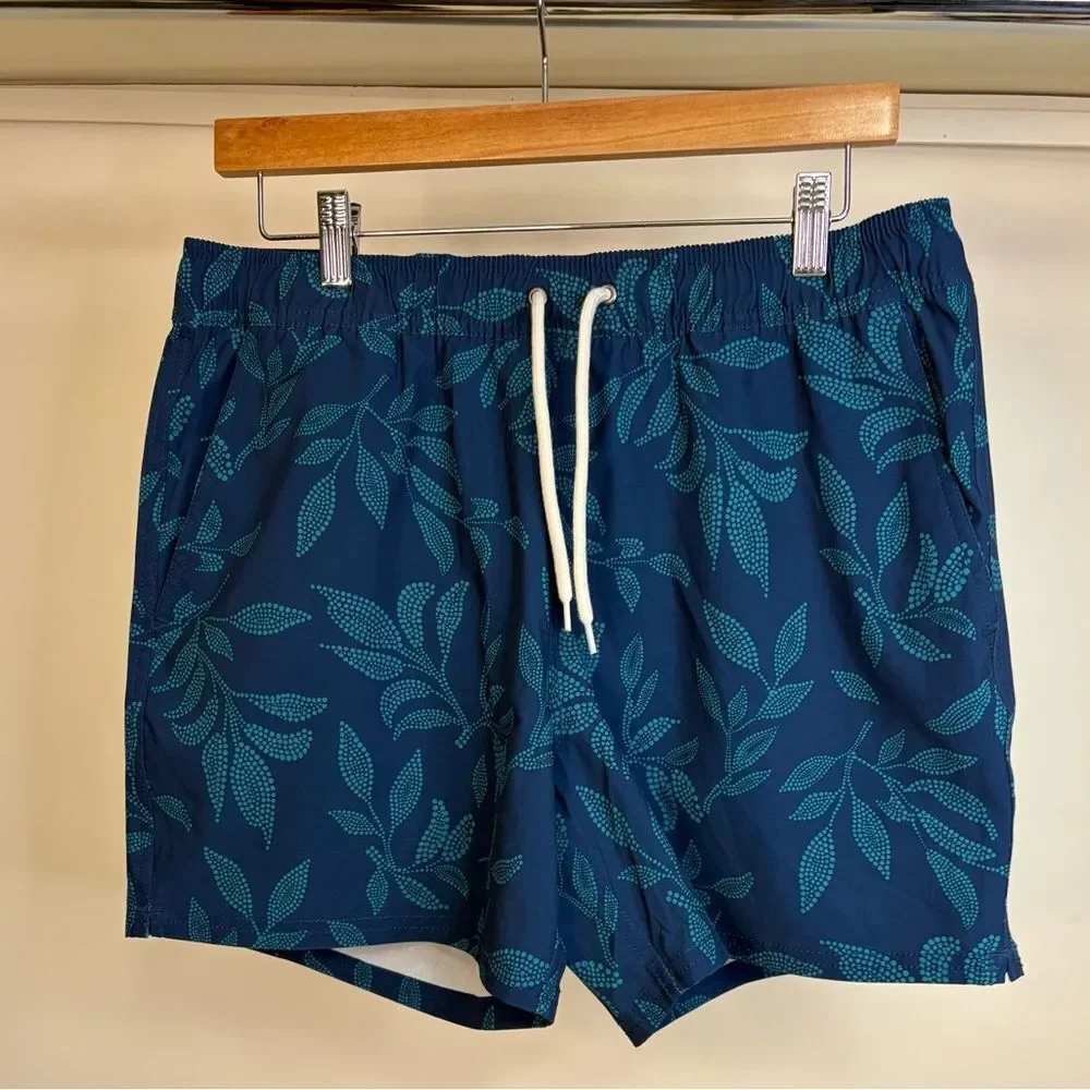 NWT J. Crew Leaf Pattern Swim Trunks sz Med